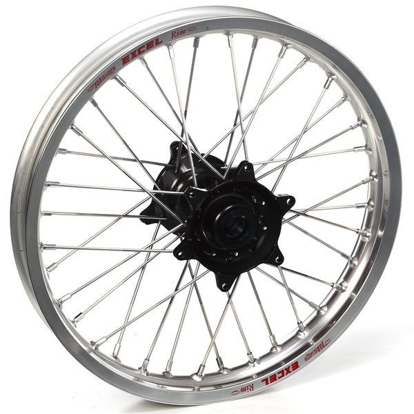 Haan Wheels Complete Wheel, 1,60, 21", FRONT, SILVER BLACK, Kawasaki 06-18 KX450F, 06-08 KX250, 19-20 KX250, 06-18 KX250F, 06-08 KX125