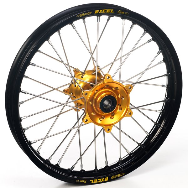 Haan Wheels Complete Wheel, 1,85, 19", REAR, BLACK GOLD, Yamaha 03-20 WR450F, 03-08 YZ450F, 99-07 WR250, 17-19 WR250, 01-20 WR250F, 08-20 WR250R, 99-20 YZ250, 01-08 YZ250F, 99-07 WR125, 99-20 YZ125, 99-00 WR400F, 01-02 WR426F, 99 YZ400F