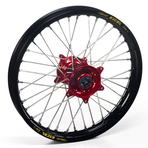 Haan Wheels Complete Wheel, 1,85, 19", REAR, BLACK RED, Yamaha 09-20 YZ450F, 09-20 YZ250F