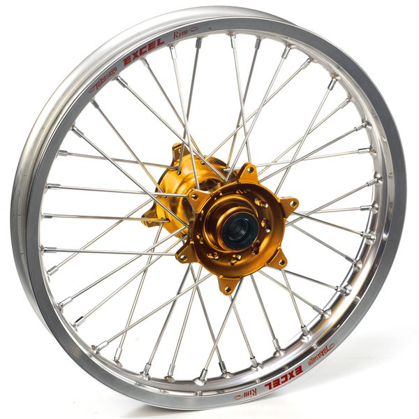 Haan Wheels Complete Wheel, 2,15, 18", REAR, SILVER GOLD, Husqvarna 04-10 TC 450/TE 450/TE 510, 04-13 TC 250/TE 250, 11-12 TE 125, 11-13 TC 449/TE 449, 06-10 TC 510, 09-13 TE 310