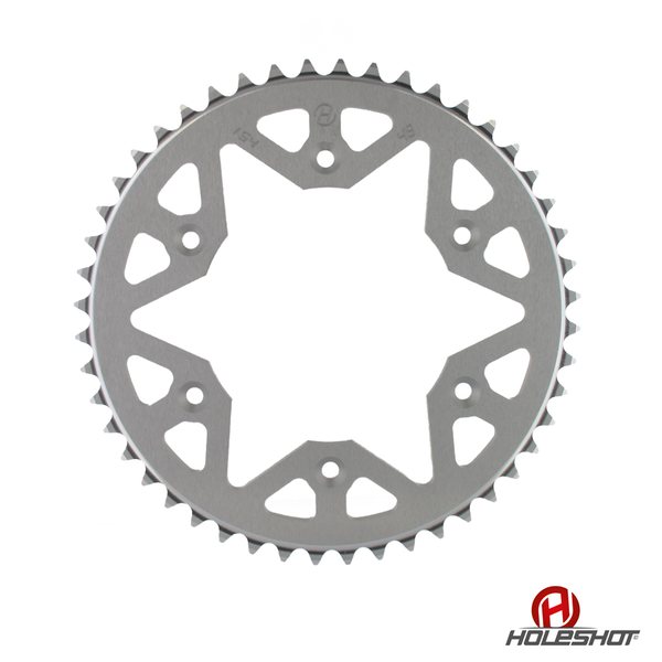 Holeshot Rear Sprocket Alu, 520, 50, SILVER, Kawasaki 07-16 KLX450, 19-20 KX450, 06-18 KX450F, 91-94 KDX250, 87-08 KX250, 19-20 KX250, 04-18 KX250F, 85-08 KX125, 86-03 KDX200, 97-03 KDX220, 87-03 KX500, Suzuki 04-06 RM-Z250