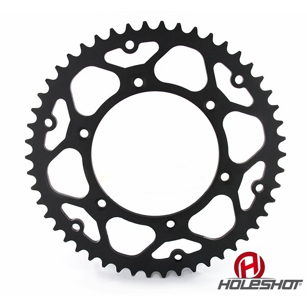 Holeshot Rear Sprocket Steel, 428, 52, BLACK, Yamaha 02-20 YZ85, 93-01 YZ80, Suzuki 02-20 RM85, 89-01 RM80