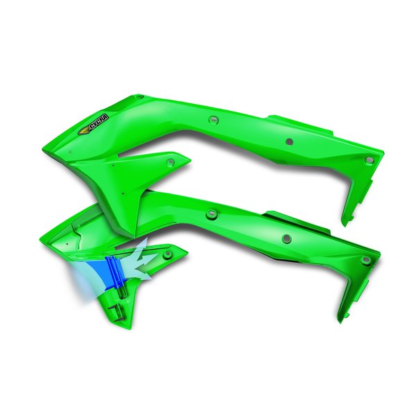 Cycra Radiator Shrouds Intake Powerflow, GREEN, Kawasaki 16-18 KX450F