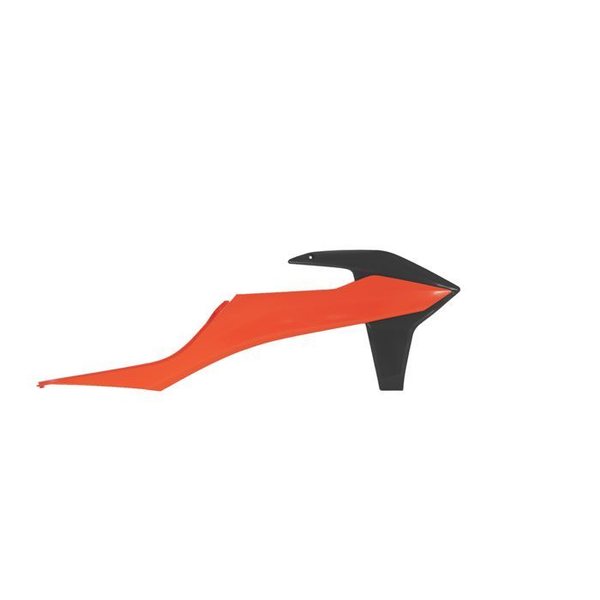 Rtech Radiator Scoops, BLACK ORANGE, KTM 20 450 EXC-F, 19-20 450 SX-F, 20 250 EXC TPI/250 EXC-F, 19-20 250 SX/250 SX-F, 20 350 EXC-F/150 EXC TPI/300 EXC TPI/500 EXC-F, 19-20 350 SX-F, 19-20 125 SX/150 SX