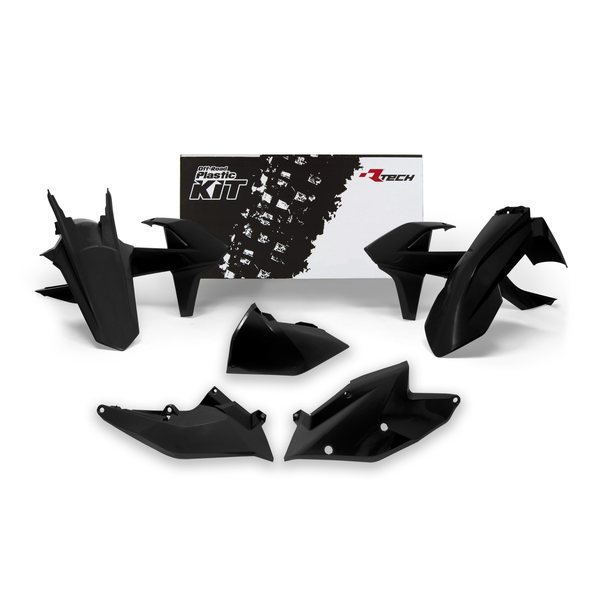 Rtech Plastic Kit, BLACK, KTM 17-19 450 EXC-F, 18-19 250 EXC TPI/300 EXC TPI, 17 250 EXC/300 EXC, 17-19 250 EXC-F, 17-19 350 EXC-F, 17-19 125 XC-W/150 XC-W/500 EXC-F