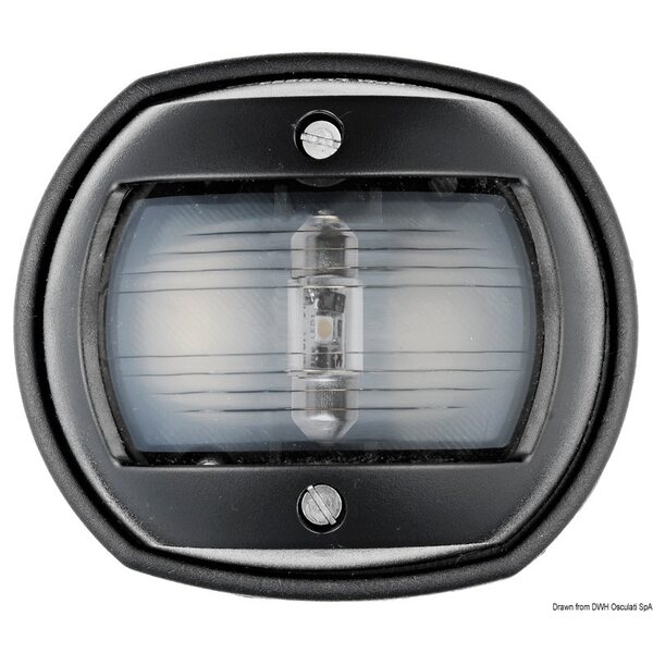 Osculati Kulkuvalo LED Compact 12 musta - valkoinen 135° perävalo