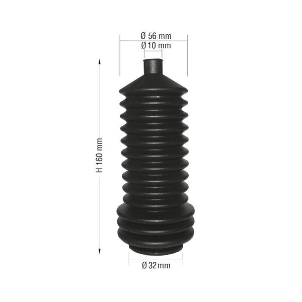 Raidetangon suojakumi, Yleismalli, Ø10mm / Ø32mm, p. 160mm