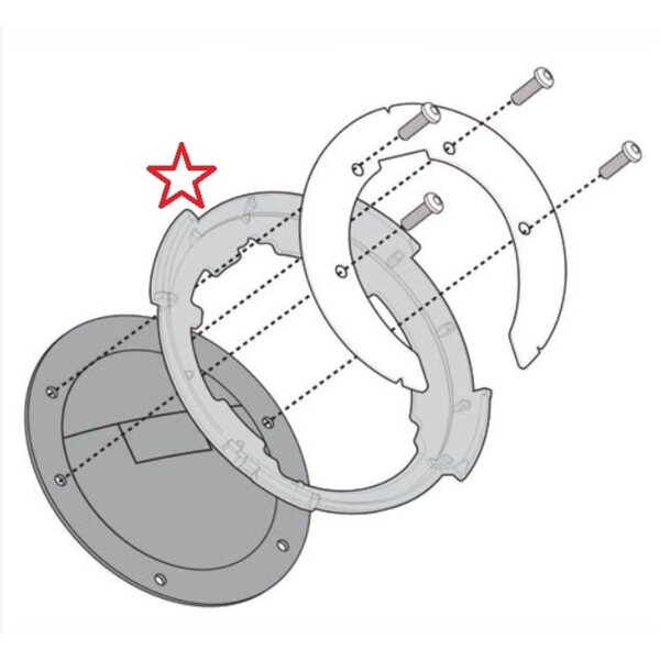 Givi Tanklock kiinnike BF04, Tanklocklaukkujen kiinnittämiseen