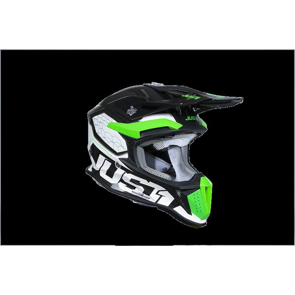 Just1 Kypärä J-18 F Hexa Vihreä Fluo/Valkoinen/Titanium S