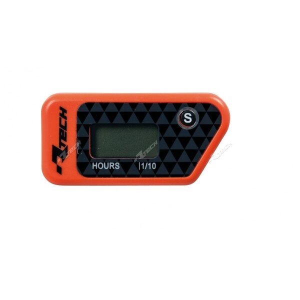 Rtech Hour/Service Meter, Wireless/Eraseable, ORANGE