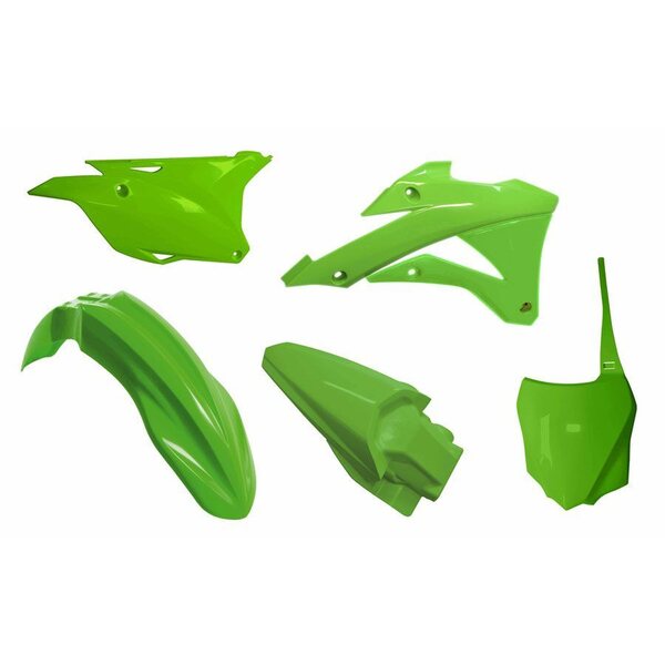 Rtech Plastic Kit, O.E.M GREEN, Kawasaki 14-21 KX85