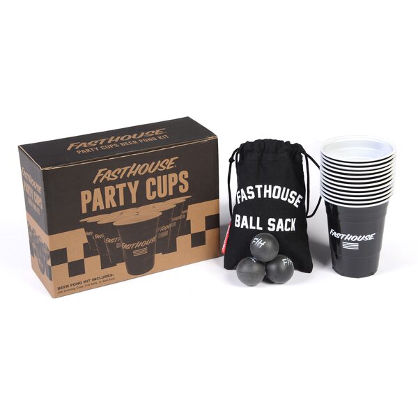 Fasthouse Party Cups Beer Pong Kit, Black - 24 PK
