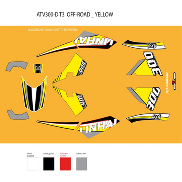 Linhai COMPLETE STICKER SET - LINHAI LOGO (YELLOW PLASTIC) 300