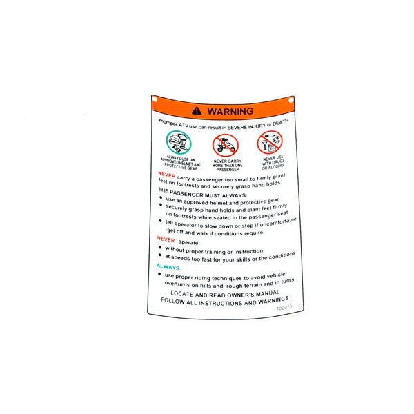 Linhai M565Li EFI T3b WARNING STICKERS