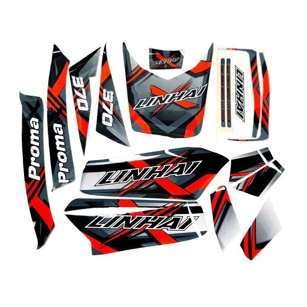 Linhai STICKER SET FOR ATV370 PROMAX (LINHAI STANDARD) (USED FOR BLACK PLASTIC PARTS)